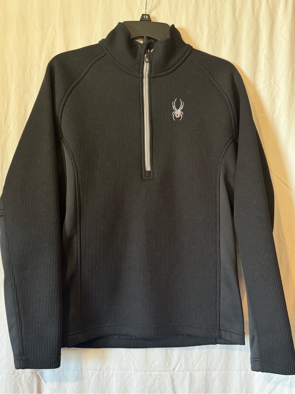 Spyder Black Quarter‑Zip Fleece Pullover Size Small
